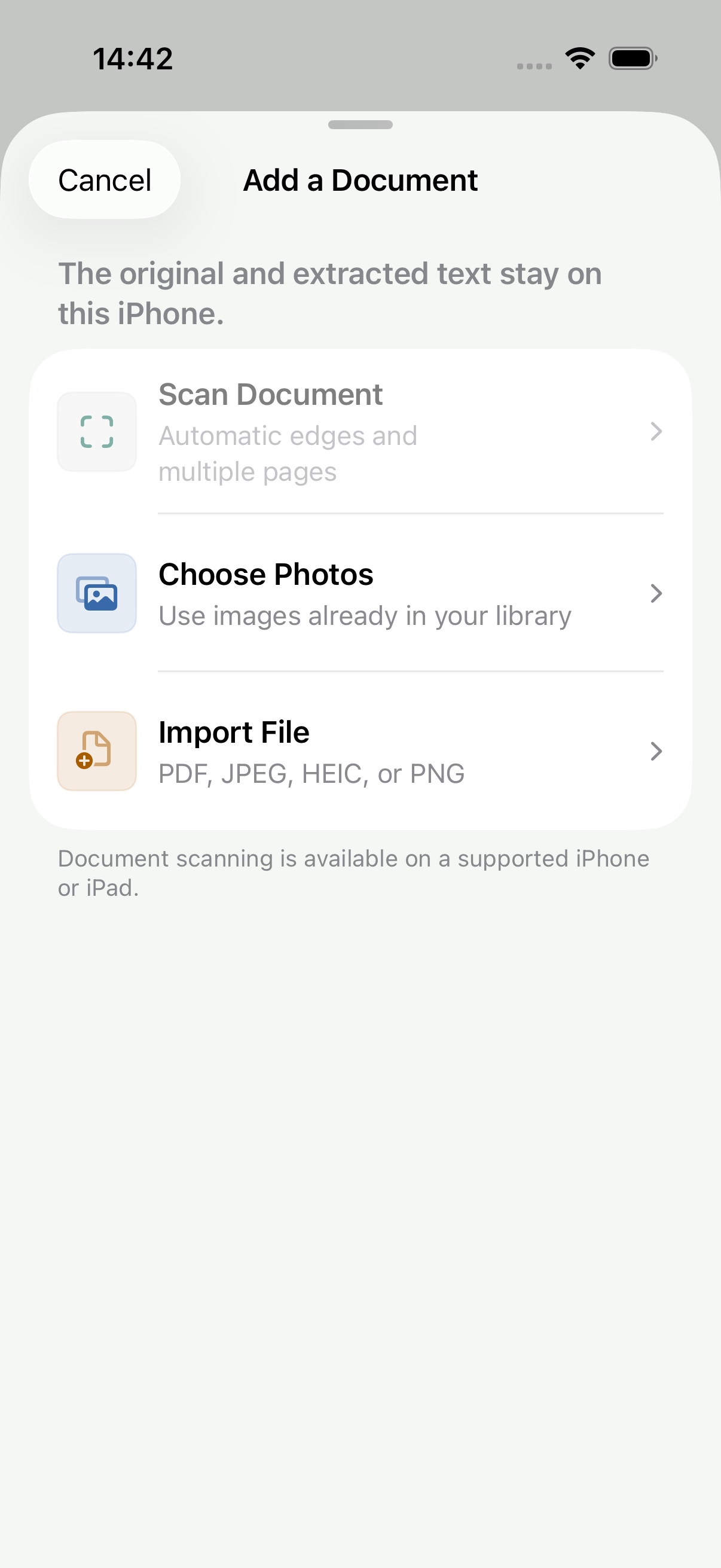 ClaimShelf document capture choices